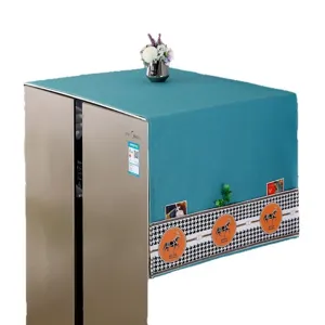 Housse de protection anti-poussière pour réfrigérateur avec poche, design très élégant.