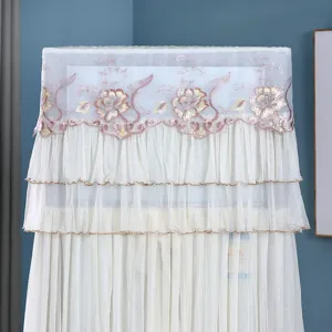 Copertura antipolvere condizionatore verticale ricamata tulle pizzo fiori balze decoro