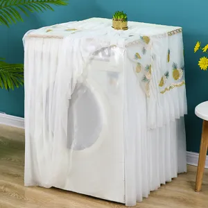Copertura antipolvere per lavatrice in stile nordico pizzo bianco ricamo ananas