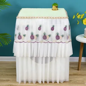 Copertura antipolvere per lavatrice in stile nordico in pizzo con bel motivo di ananas