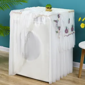 Copertura antipolvere per lavatrice stile nordico tessuto pizzo ricamato motivo ananas elegante