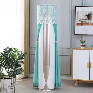 Vertical air conditioner dust cover lace embroidered cylindrical floor standing AC protector home decor.