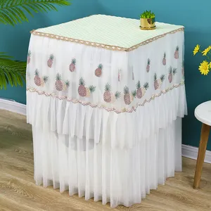 Copertura antipolvere per lavatrice in tessuto di pizzo stile nordico decorativa