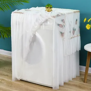 Copertura antipolvere per lavatrice in pizzo nordico con grazioso motivo di ananas.