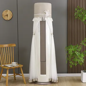 Standing vertical air conditioner dust cover lace fabric cylindrical floor AC protector home