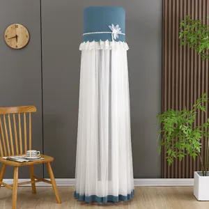 Vertical air conditioner dust cover lace mesh modern home decor cylindrical AC protector cover stand