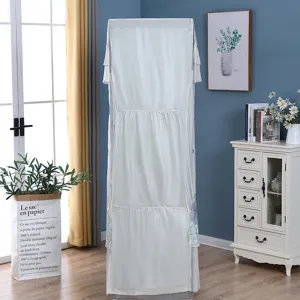 Fodera antipolvere verticale ricamata per condizionatore d'aria, elegante protezione in tessuto.