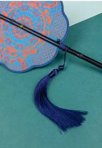 Mini opvouwbare klassieke bamboe handvat ronde waaier voor Hanfu fotografie koeling