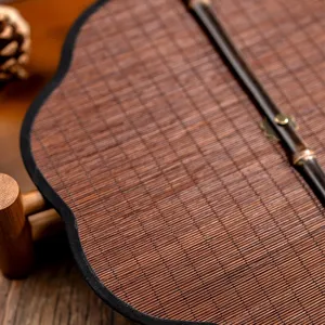 Traditional Chinese style bamboo woven fan, exquisite handmade craft fan with wooden handle for decor.