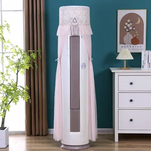 Fodera antipolvere per condizionatore verticale in pizzo rosa elegante decorazione stanza