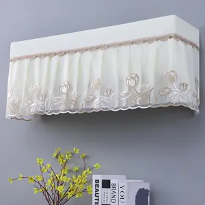 Beige lace embroidered wall-mounted air conditioner dust cover decorative protective cover