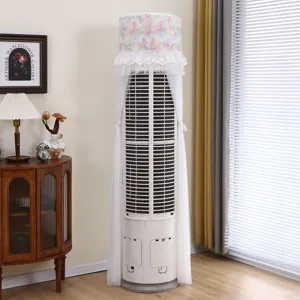 Funda de polvo para aire acondicionado de torre encaje floral vertical decoración hogar