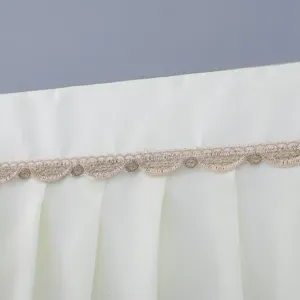 Close-up detail view of the premium lace-trimmed air conditioner hanging dust cover fabric.