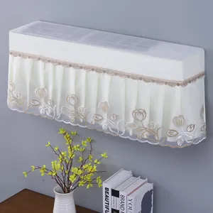 Lace embroidered air conditioner dust cover for wall mounted unit simple home decor detail