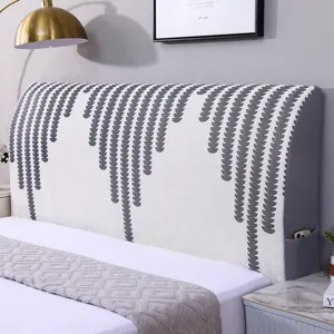 Fodera per testata letto in ciniglia elastica copri testata antipolvere con tasca.