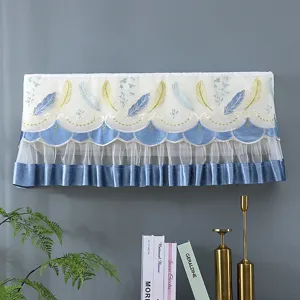 Lace air conditioner dust cover hanging AC protector with elegant feather pattern for home bedroom