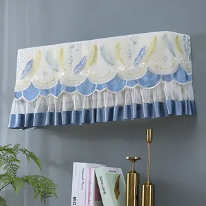 Lace embroidery hanging air conditioner dust cover, stylish home decorative protection.