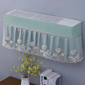 Green lace embroidered air conditioner dust cover wall mounted clean simple design