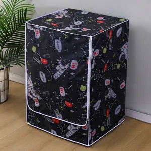 Cubierta Impermeable para Lavadora Tela Oxford Protector de Lavadora de Carga Frontal Cremallera Funda Antipolvo para el Hogar