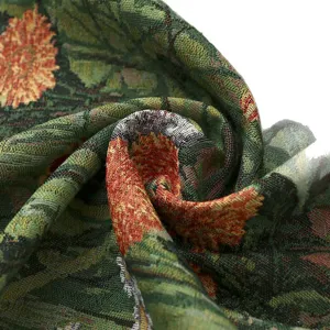 European vintage floral jacquard dust cover fabric for round mirror dressing table decor