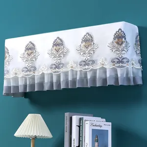 Wall-mounted lace air conditioner cover dustproof embroidered floral protective case decor