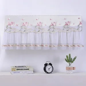 Kant airco stofhoes detail, roze bloemen borduurwerk hangende AC beschermende hoes.