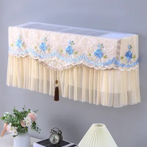 Spitzen Klimaanlage Abdeckung staubdicht bestickt floral Wandbehang Schutzvorhang Design