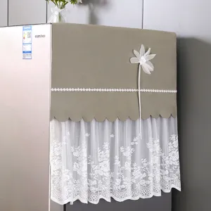 Stoff Kühlschrank Staubschutzhülle mit Spitze und Blumen Dekor für Haushaltsküche obere Abdeckung