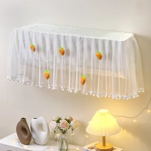 Schattige wortel kant airco stofdhoes wandmontage AC decoratieve hangende gordijn
