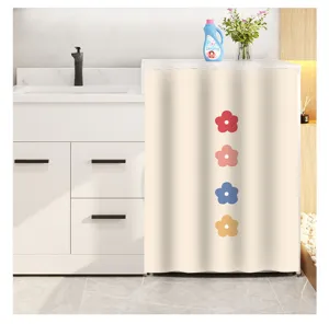 Washing machine dust cover waterproof balcony sunshade curtain minimalist floral pattern detail