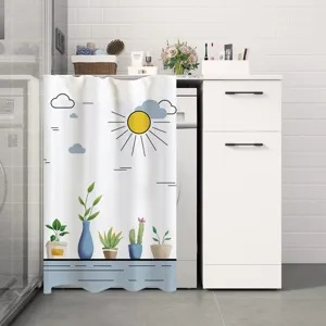 Washing machine dust cover sunshade waterproof laundry appliance protector cute plant pattern