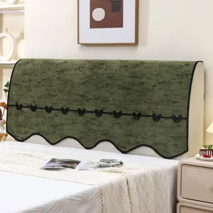 Fundas de cabecera de cama de chenilla antipolvo y tela suave para dormitorio principal