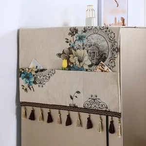 Fundadora de polvo para refrigerador estilo nórdico, tela protectora floral vintage superior.