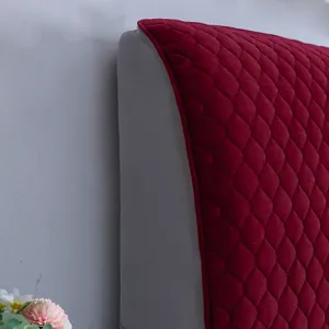 Fodera protettiva per testata letto in velluto ispessito design trapuntato vestibilità universale
