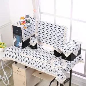 Komplettes Computer-Staubschutzhüllen-Set mit niedlichem Wal-Muster und Spitzenbesatz.
