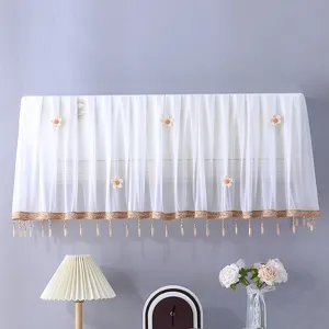 Housse de Climatiseur en Dentelle Anti-Poussière Rideau Anti-Vent Direct Couverture de Protection AC Murale Avec Glands