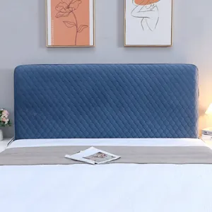 Fodera trapuntata blu per testata letto, spessa protezione avvolgente per letti in legno e pelle.
