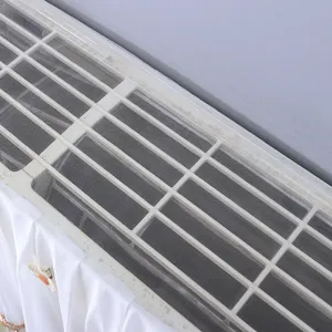 Detail du deflecteur de vent de climatiseur housse en maille pour protection.