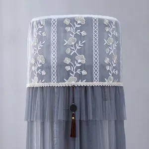 Vertical air conditioner dust cover lace embroidered cylinder floor AC protector