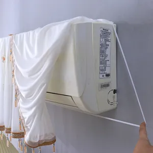 Housse de climatiseur mural rideau en dentelle blanche transparente protection anti
