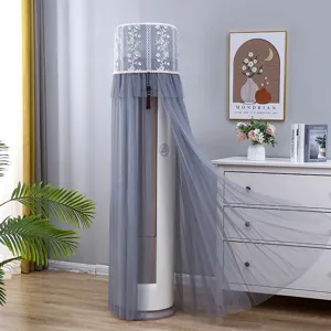 Cylindrical standing air conditioner dust cover lace embroidery living room detail display
