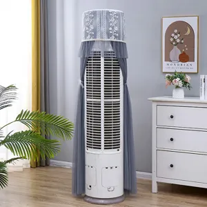Cylindrical vertical air conditioner dust cover lace embroidery elegant home decor stylish protector