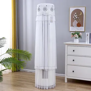 White lace standing cylinder air conditioner dust cover embroidered floral home decor nice