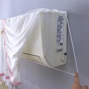 Housse anti-poussière pour climatiseur mural avec bordure en dentelle, pare-vent.