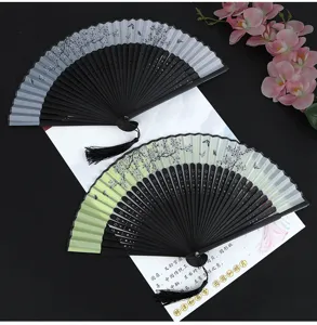 Chinese style classical folding fan women portable dance fan Hanfu accessories smooth open
