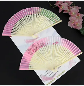 Chinese style classical women portable folding fan dance Hanfu smooth opening good feel