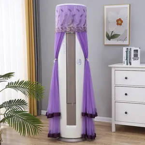 Copertura antipolvere per condizionatore verticale viola rete ricamo cilindro AC