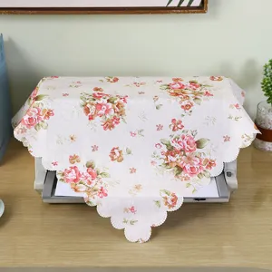 Floral fabric dust cover for printer microwave oven, decorative home office protective cover.