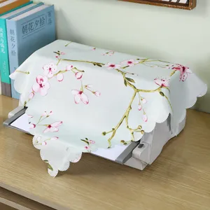 Multipurpose Fabric Dust Cover For Printer Microwave Oven Desktop Computer Dustproof Protector Floral Botanical Printed Dust Cover Home Decor