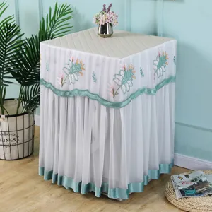 Fundas antipolvo para lavadora de encaje bordado floral protector decoración del hogar